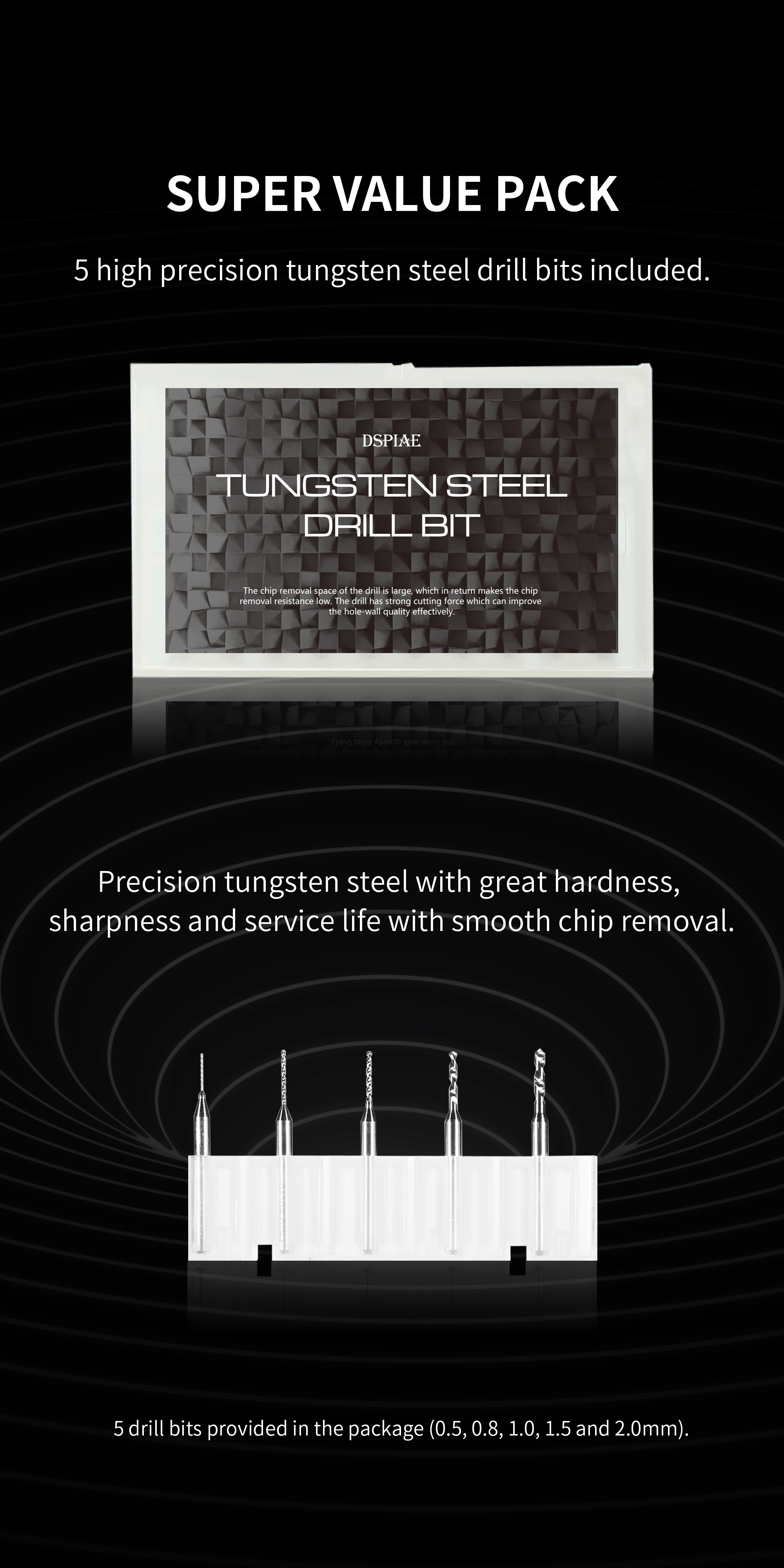 Dspiae 3.175mm General Purpose Hand Drill # PT-HD