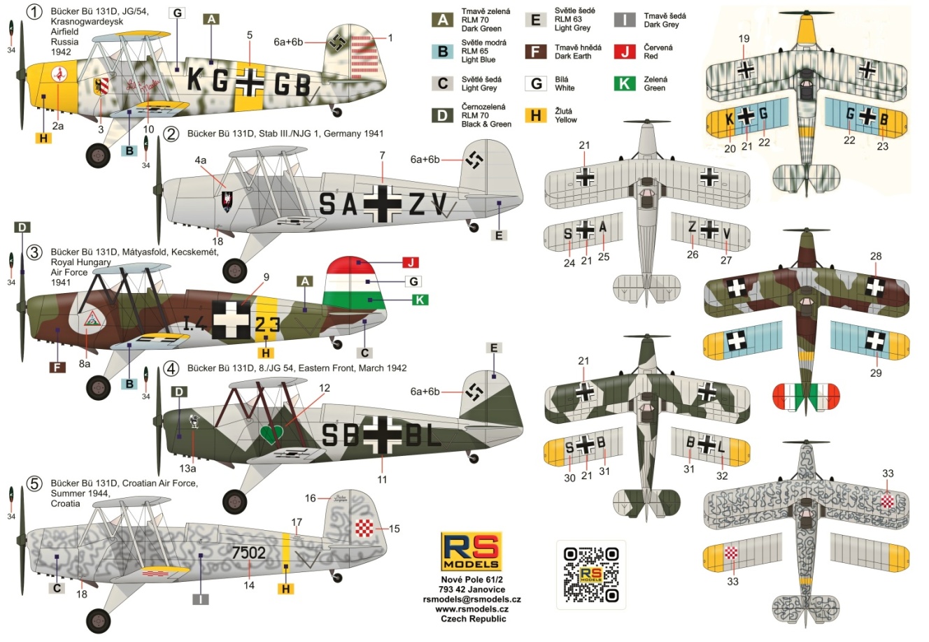 RS Models 1/48 Bucker Bu-131D Jungmann # 48012
