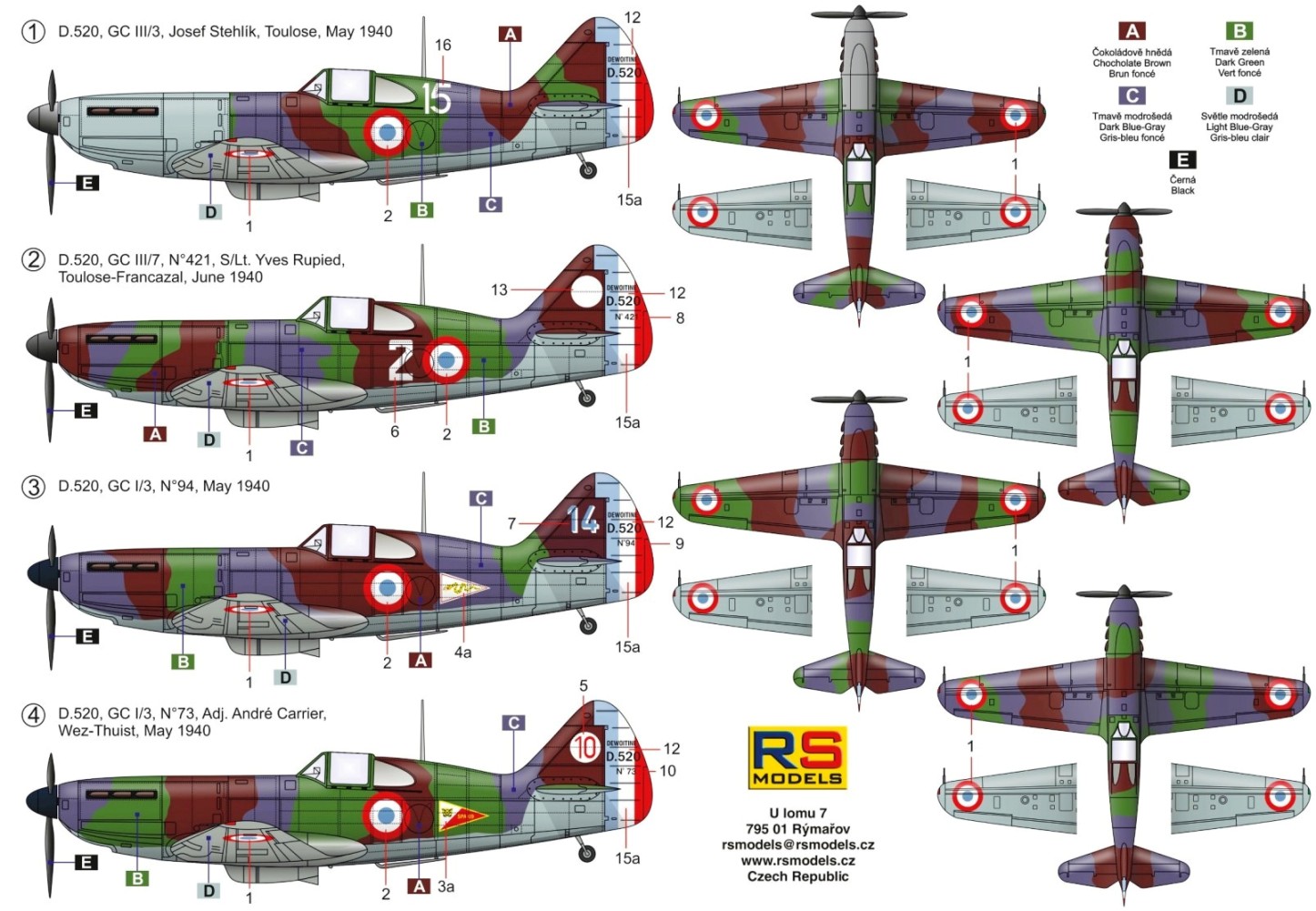 RS Models 1/72 Dewoitine D-520 # 92255