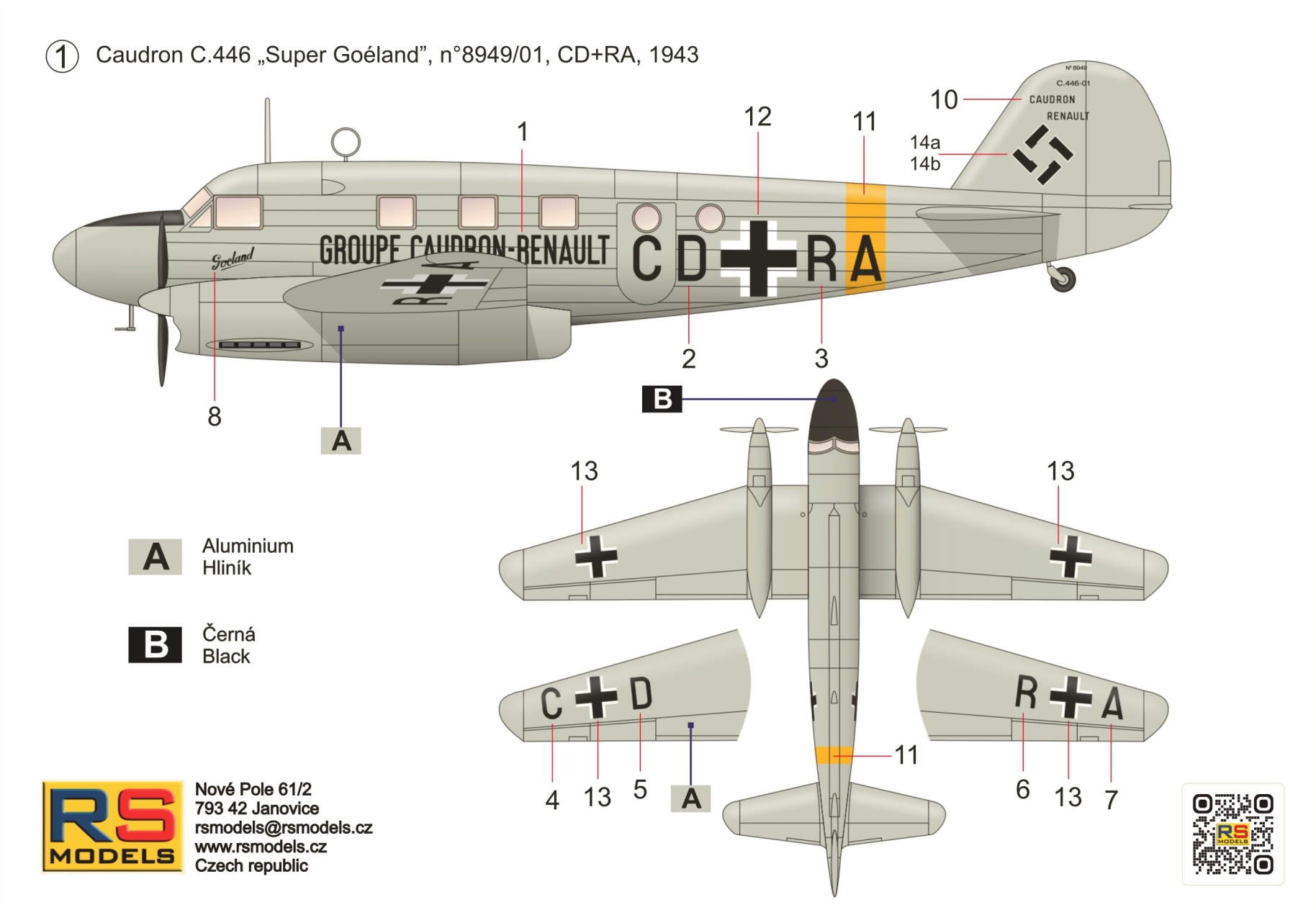 RS Models 1/72 Caudron C-446 Super Goeland # 92299