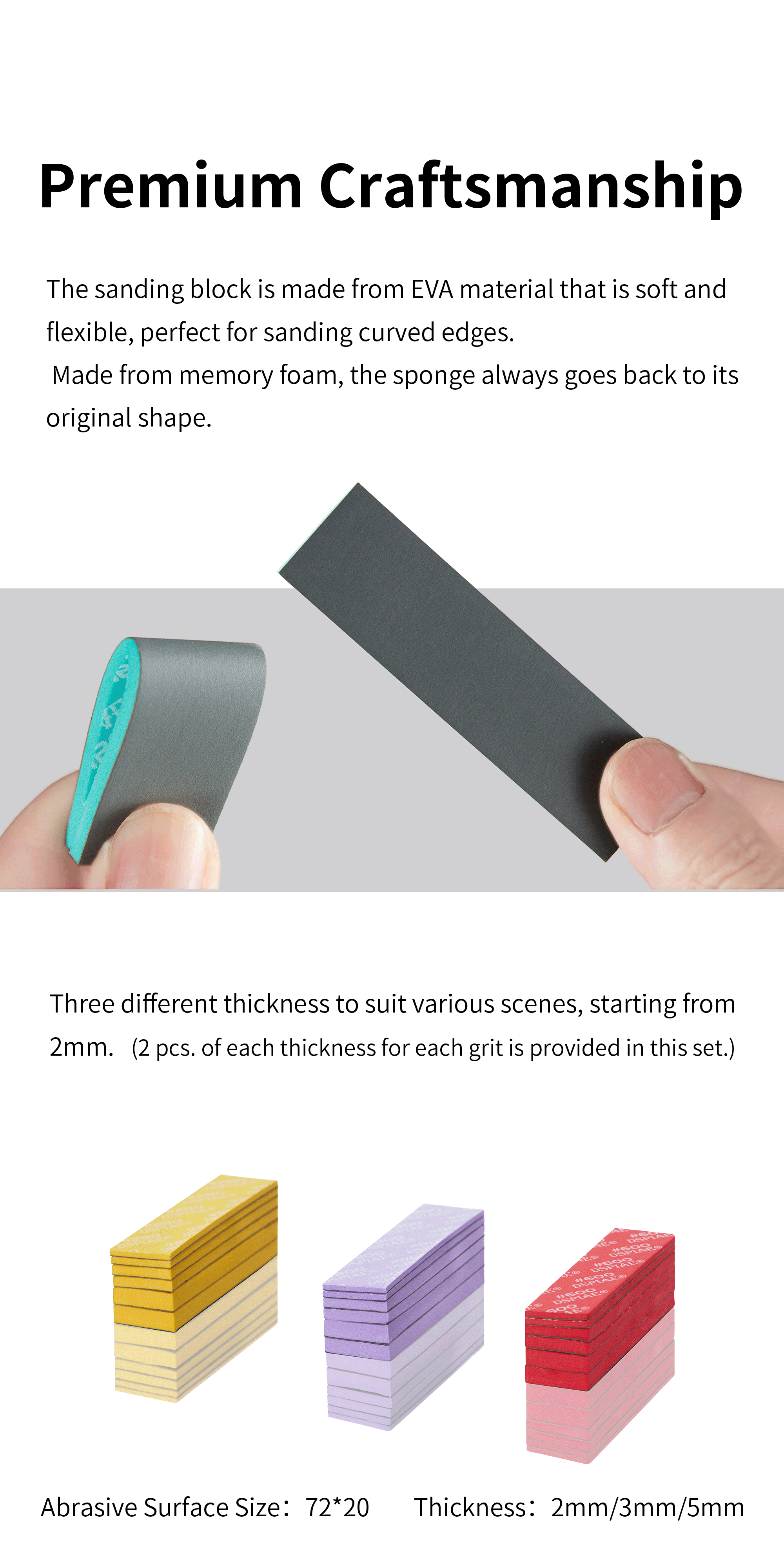 Dspiae Sanding Sponge #180 to #800 - 30PCS # SS-S01