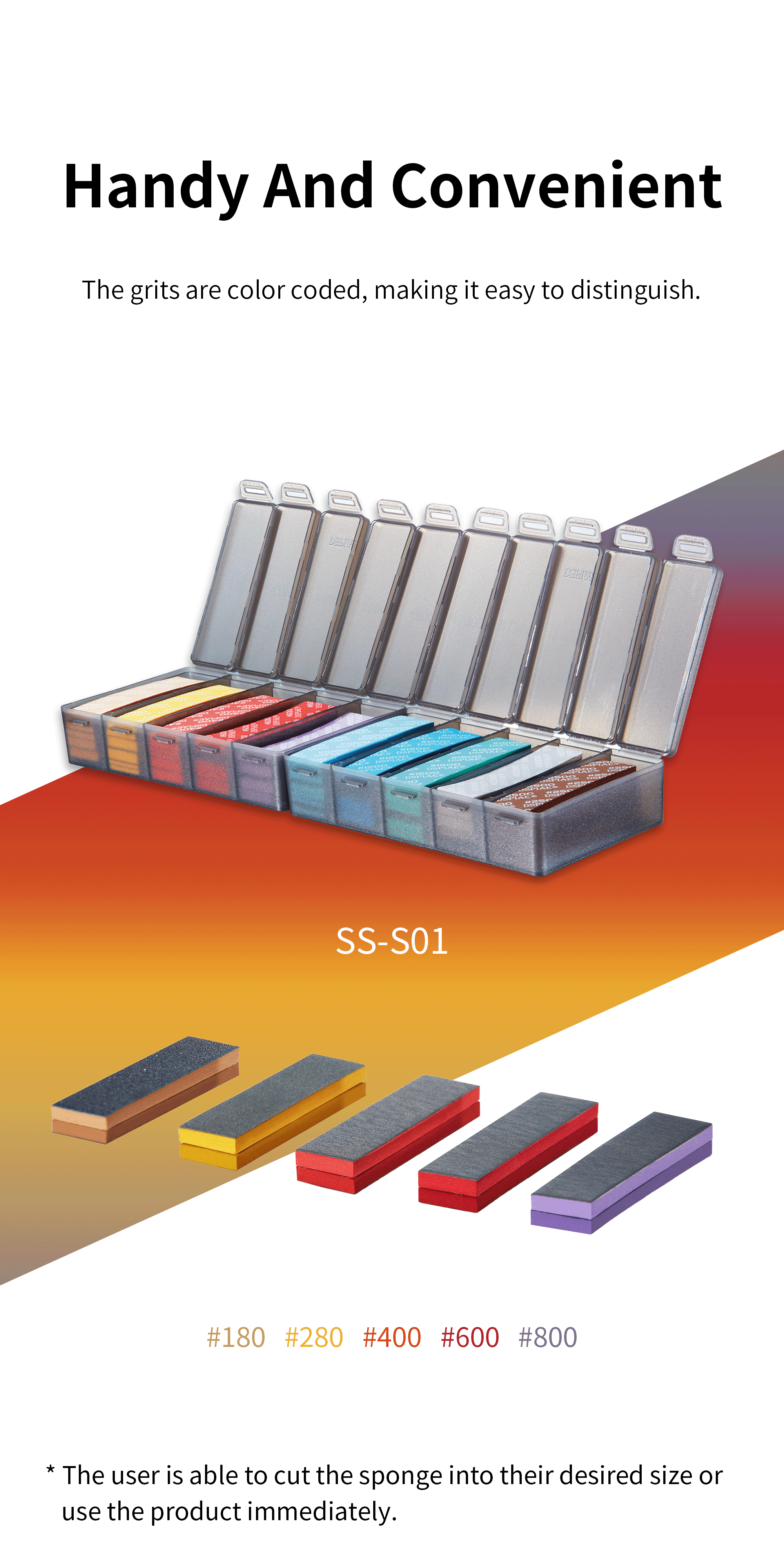 Dspiae Sanding Sponge #180 to #800 - 30PCS # SS-S01