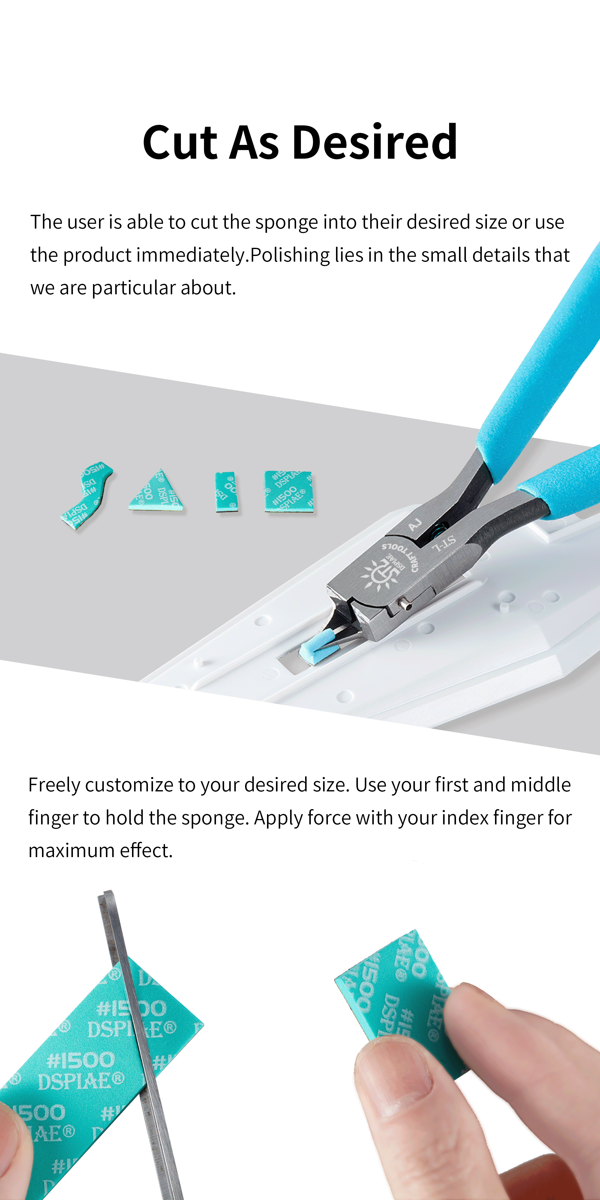 Dspiae Sanding Sponge #180 to #800 - 30PCS # SS-S01