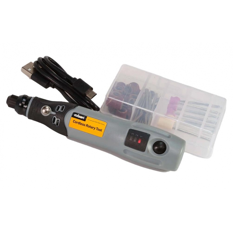 Rolson Cordless Rotary Tool Set with 32 piece accessories set and storage case # 59250