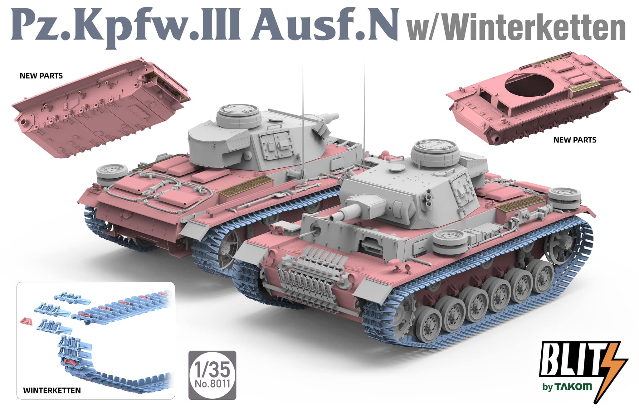 Takom 1/35 German Panzer III Ausf N with Winterketten # 08011