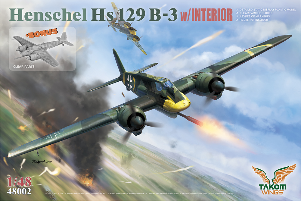 Takom 1/48 Henschel Hs-129B-3 Ground Attack Aircraft # 48002