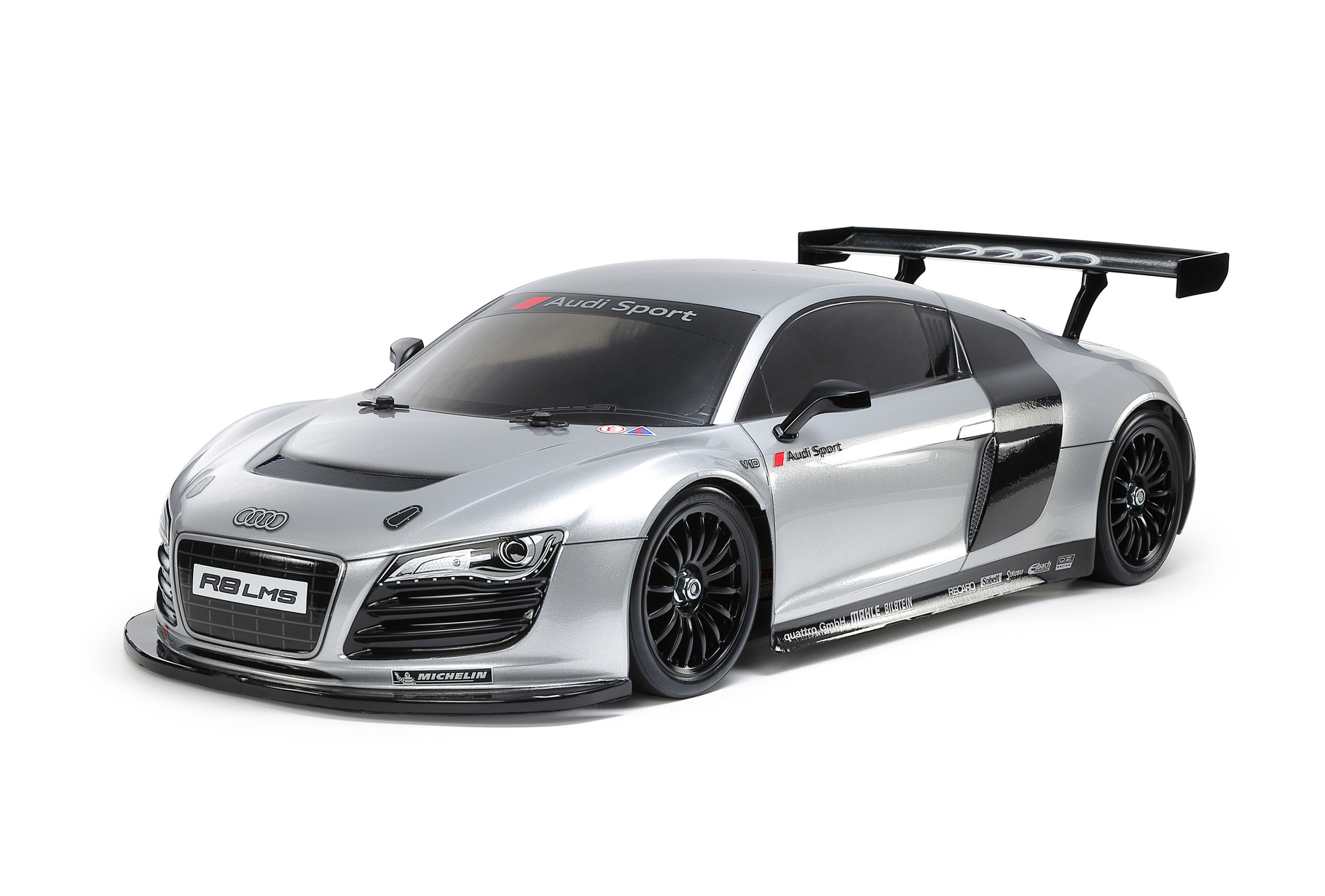 Tamiya 1/10 Audi R8 LMS 2008 with Silver Painted Body (TT-02) # 47517