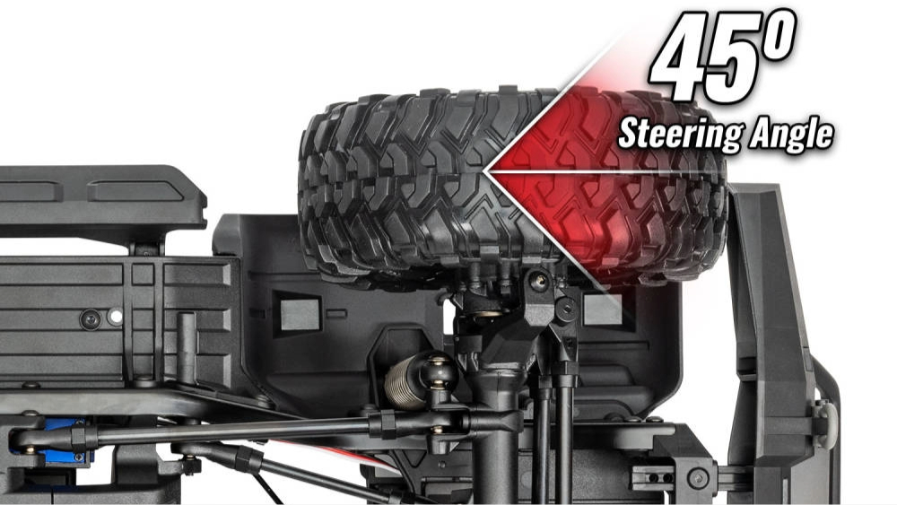 45 deg steering angle