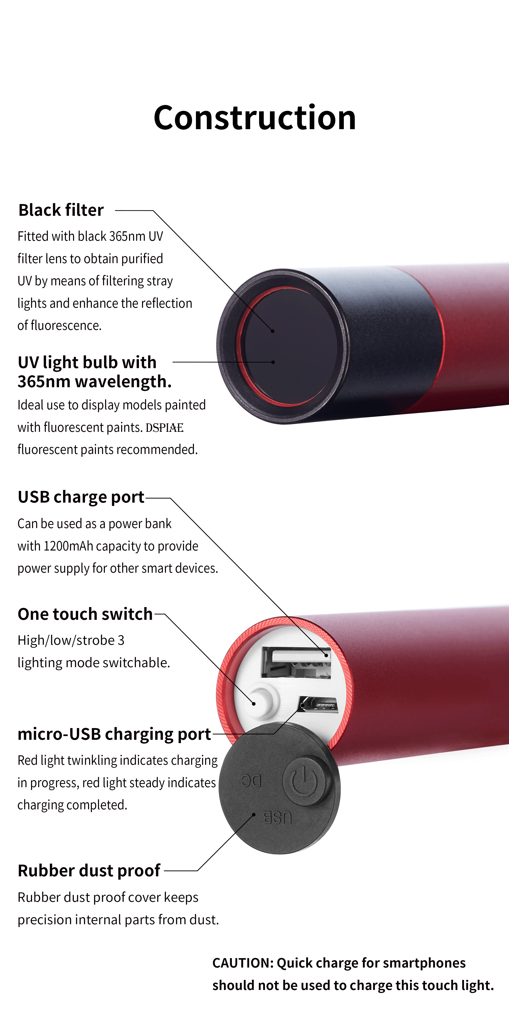 Dspiae Ultraviolet Flashlight # UV-T