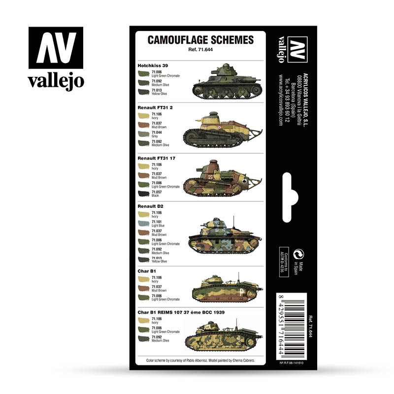 Vallejo Model Air Set French Camo Colors (x8) # 71644