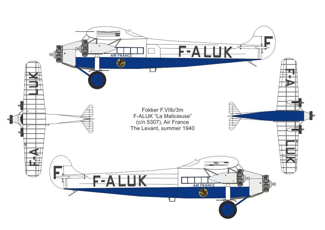 Valom 1/72 Fokker F.VIIb/3m (Air France F-ALUK) # 72171