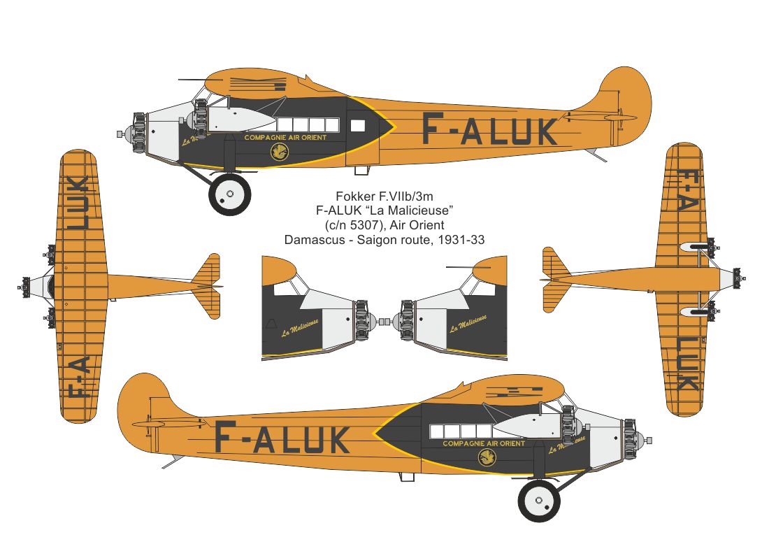 Valom 1/72 Fokker F.VIIb/3m (Air France F-ALUK) # 72171