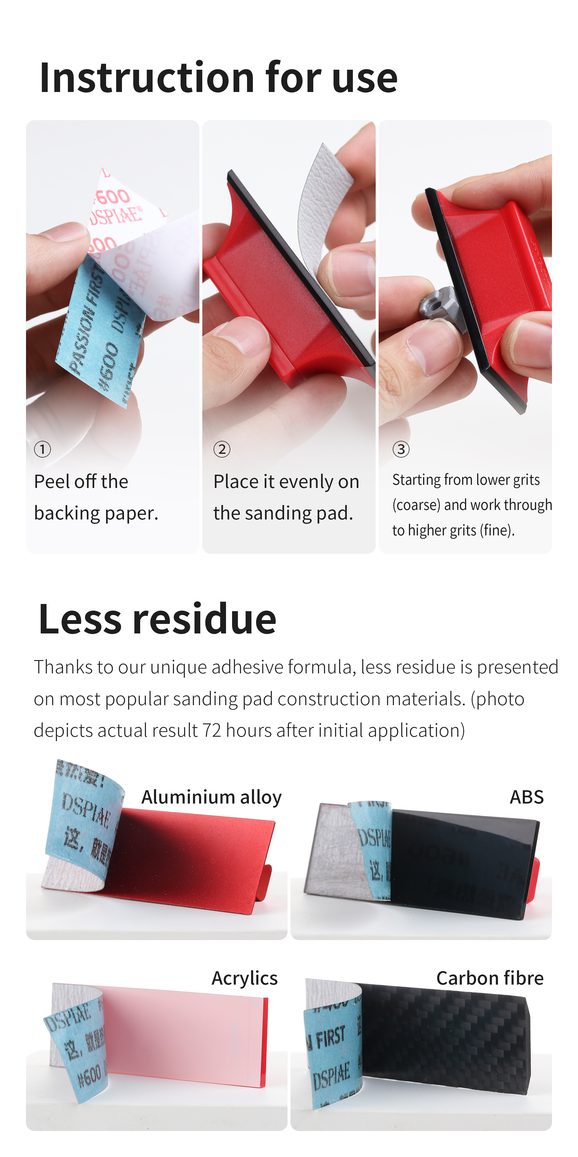 Dspiae Composite Adhesive Sandpaper Set # XSP-S01