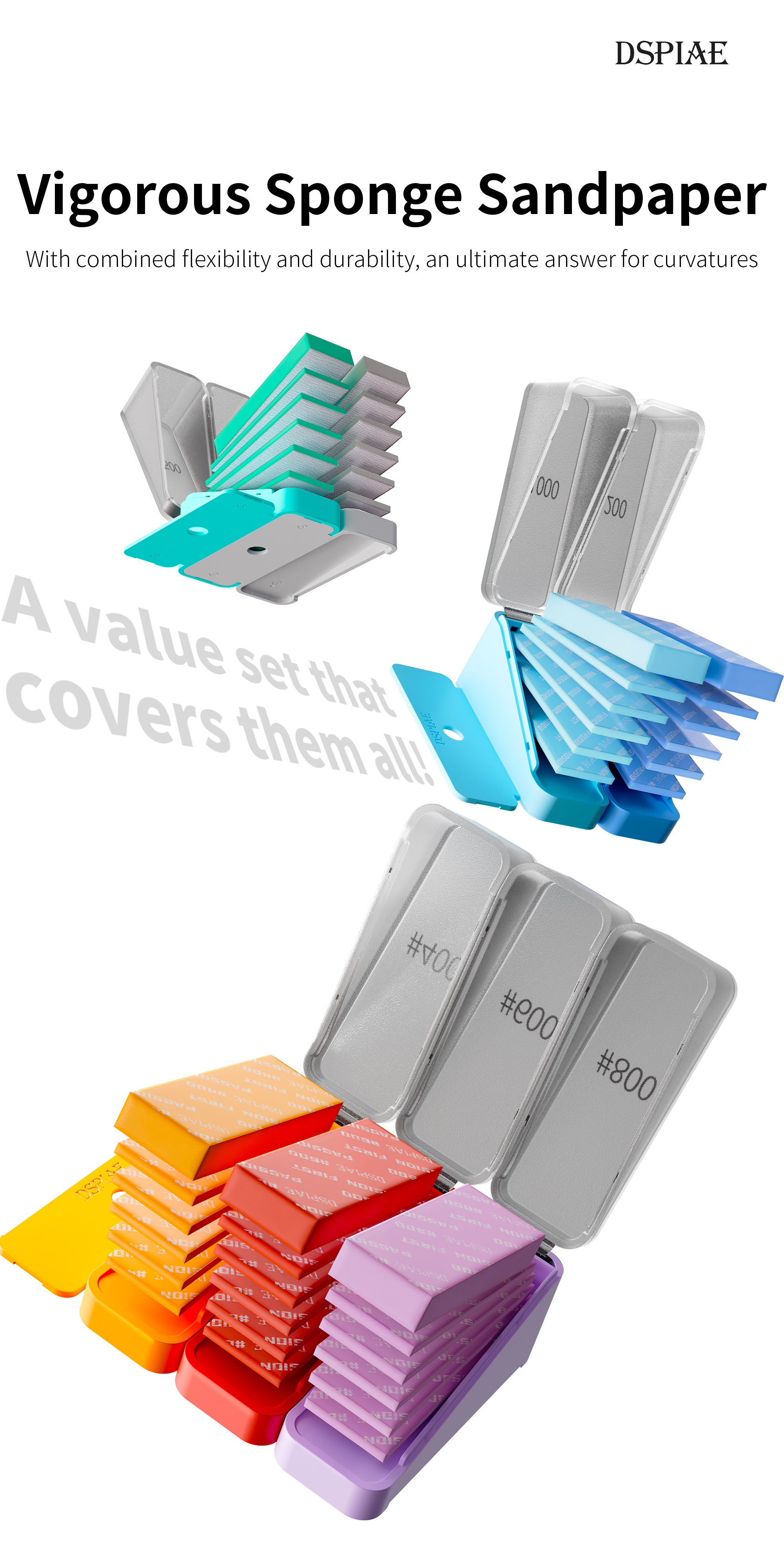 Dspiae Vigorous Sponge Sandpaper Set # XSS-S01