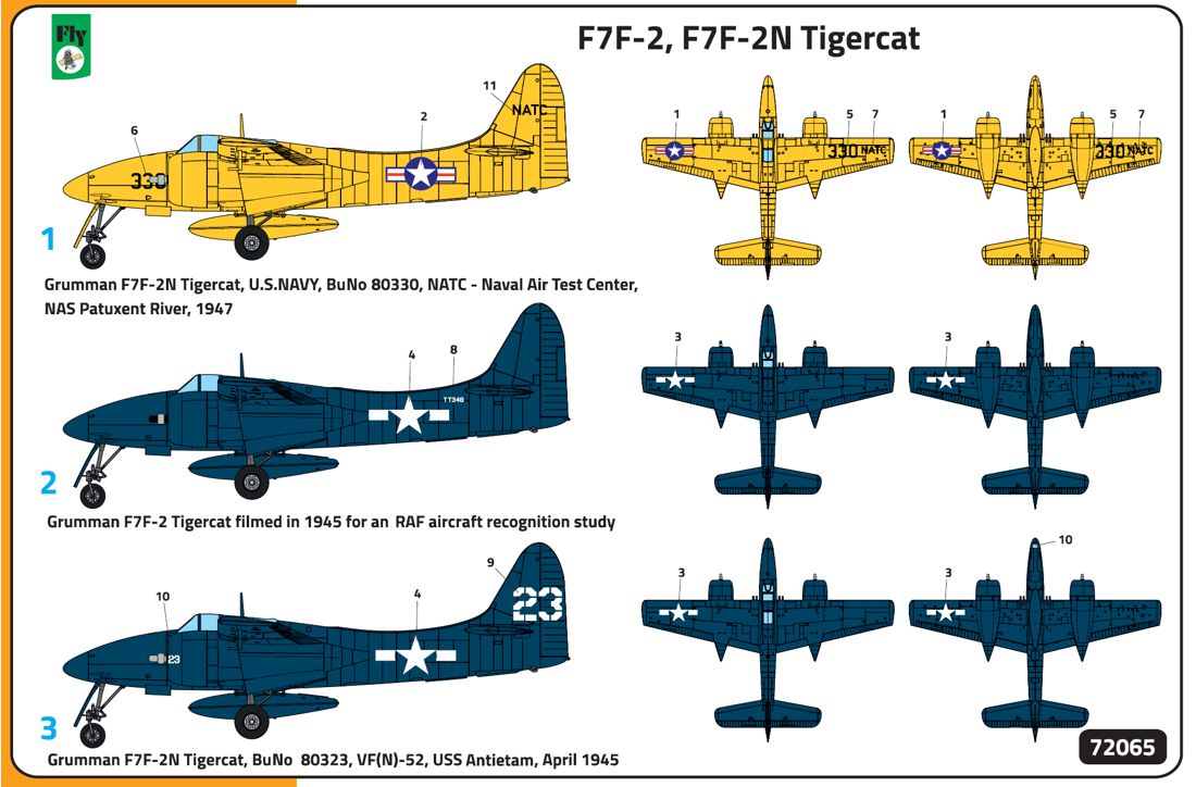 FLY 1/72 Grumman F7F-2 / F-2N Tigercat # 72065