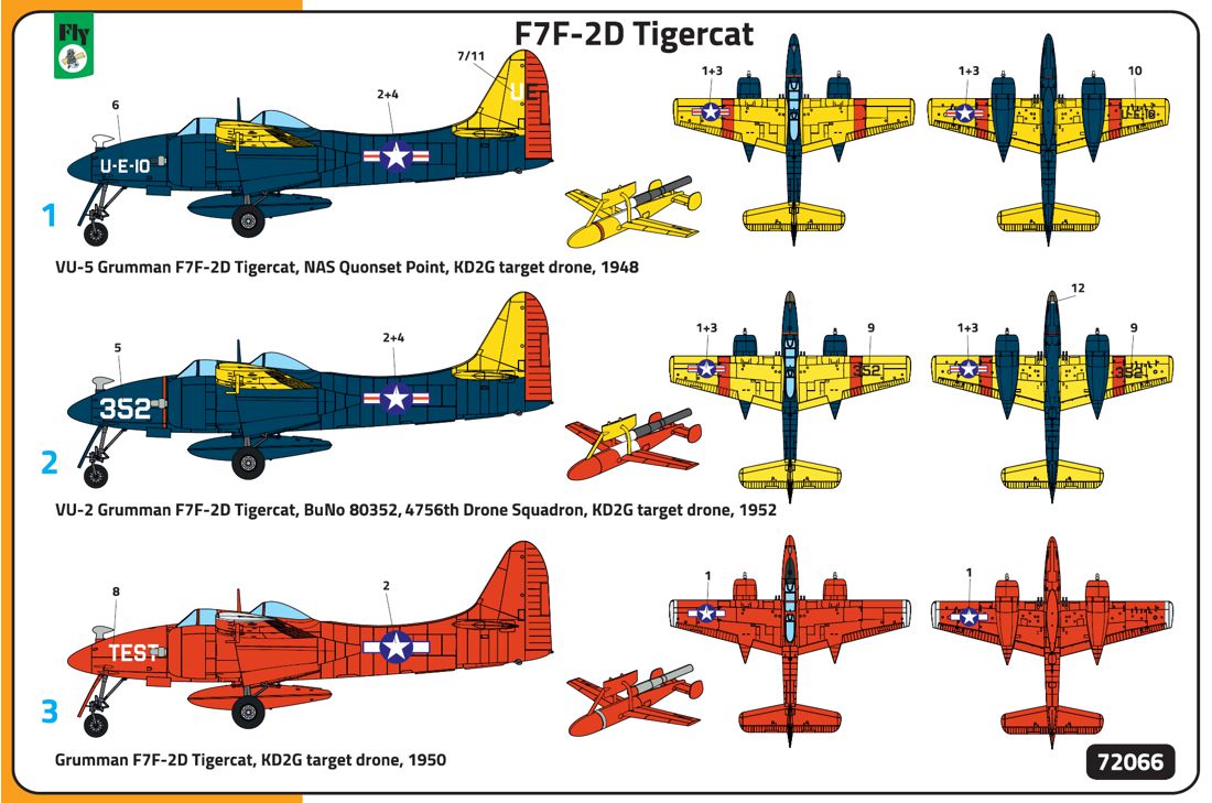 FLY 1/72 Grumman F7F-2D Tigercat Drone Control # 72066