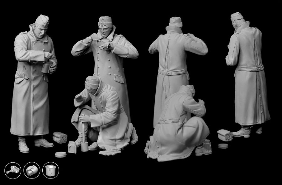 Dragon 1/35 Chow Time German Anti-Tank Gun Crew # 6697