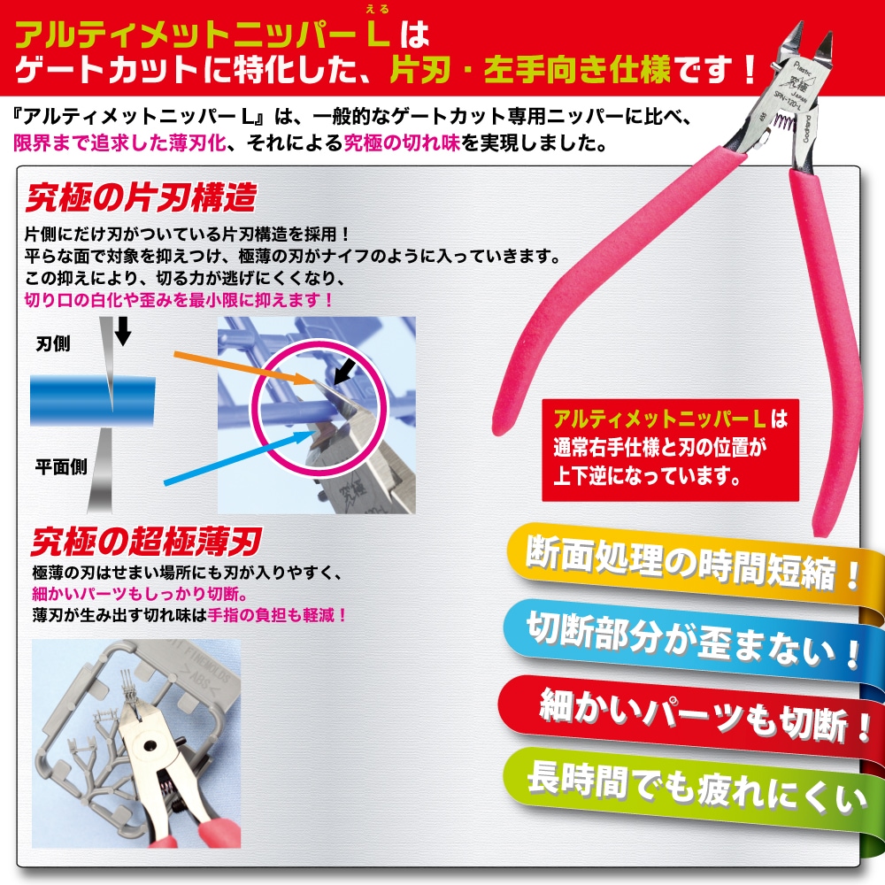 GodHand Ultimate Nipper 5.0 Left-Handed Made In Japan # GH-SPN-120-L