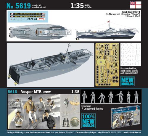 Vosper MTB 74 "St. Nazaire Raid" NEW MOULDS - CONTAINS PHOTO-ETCHED FRET