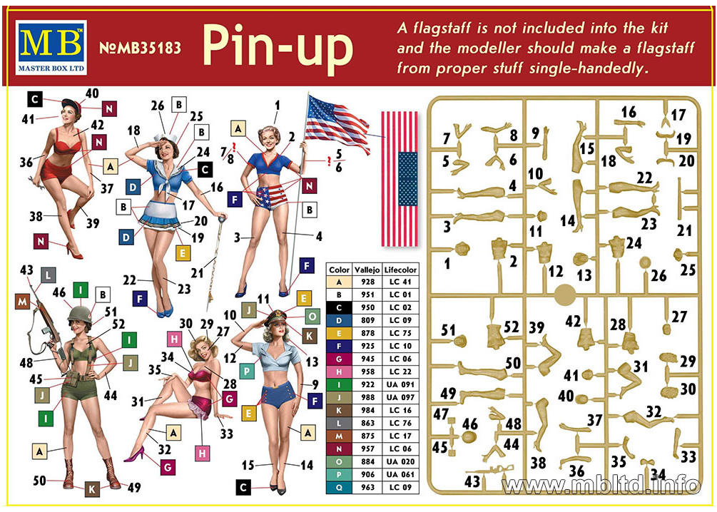 Masterbox 1/35 "Pin-Up" # 35183 - Plastic Model Figures Masterbox 1/35 "Pin-Up" # 35183 - Plastic Model Figures