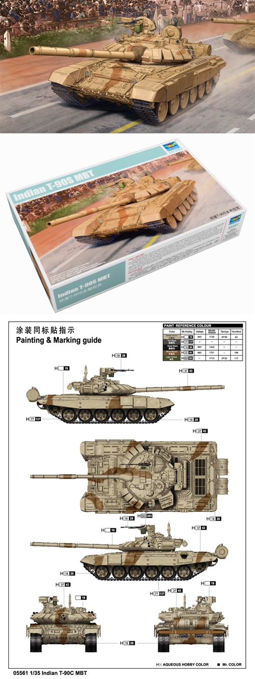 Trumpeter 1/35 Indian T-90S MBT # 05561 - Plastic Model Kit