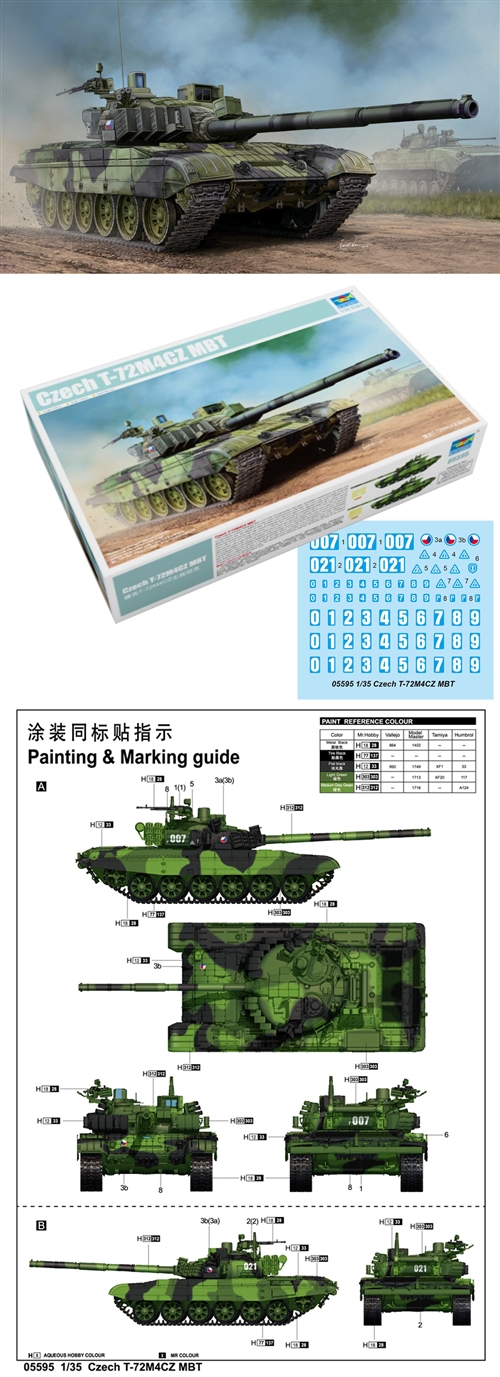 Trumpeter 1/35 T-72M4CZ Czech MBT # 05595 - Plastic Model Kit