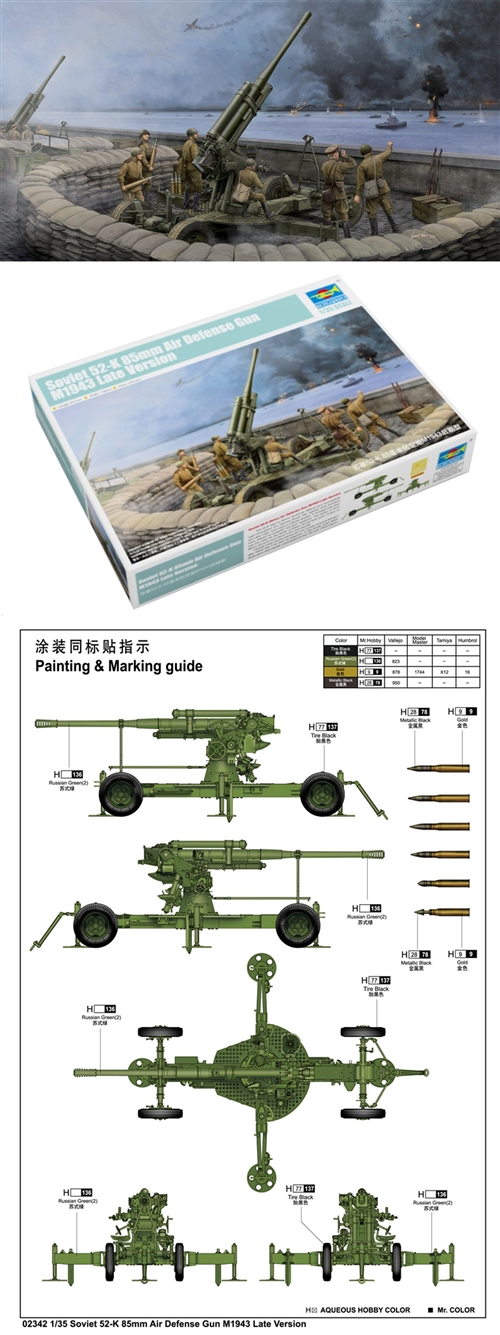 NOTES The Late version has six new tooled sprues including barrel, chassis frame and mount, plus many other parts. Figures not included. FEATURES L: 207mm, W: 139mm, Total parts: 250+