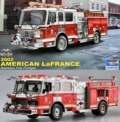 Trumpeter 1/25 American LaFrance 2002 Batcalion Pumper fire truck # 02506 - Plastic Model Kit