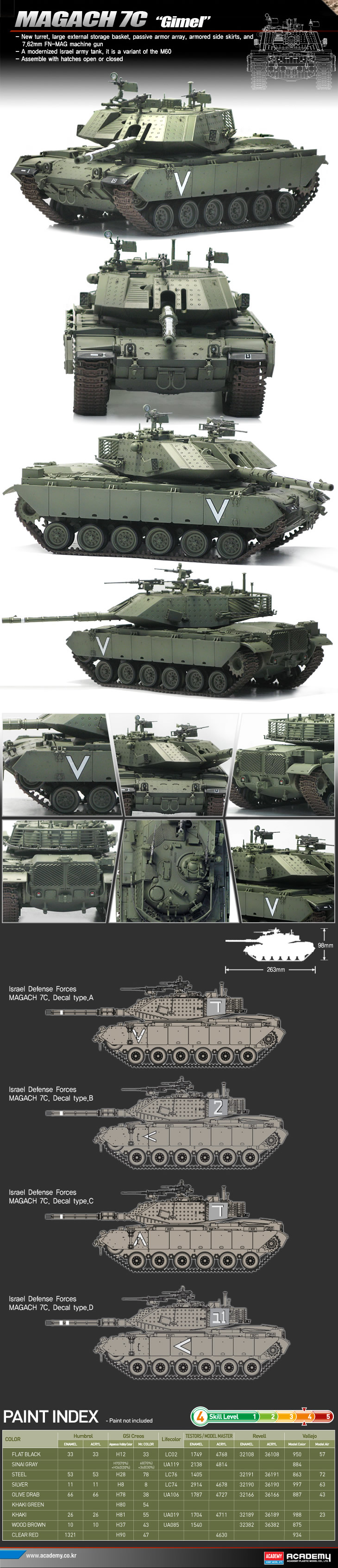 Academy 1/35 IDF Magach 7C 'Gimel' # 13297 - Plastic Model Kit