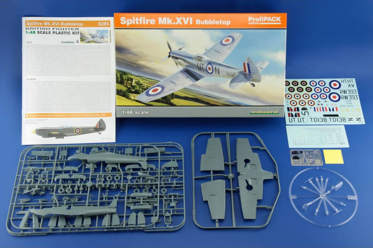 Eduard Profipack 1/48 Spitfire Mk.XVI Bubbletop # 8285 - Plastic Model Kit Eduard Profipack 1/48 Spitfire Mk.XVI Bubbletop # 8285 - Plastic Model Kit