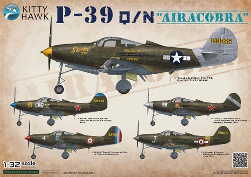 Kitty Hawk Model 1/32 Bell P-39Q/N Airacobra # 32013 - Plastic Model Kit
