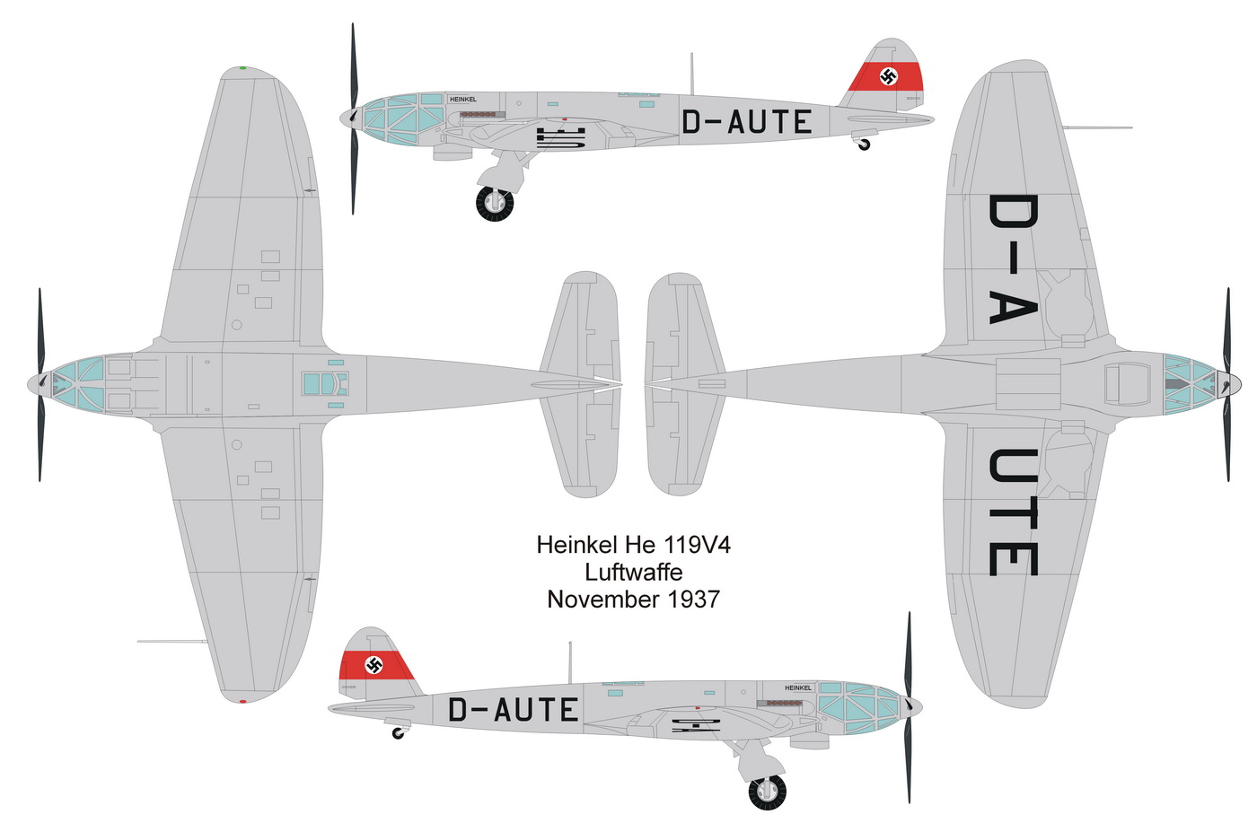 Valom 1/72 Heinkel He 119V4 # 72100 - Plastic Model Kit
