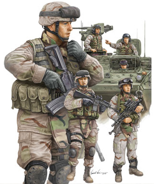 Trumpeter 1/35 Modern US Army Armour Crew and Infantry Set # 00424