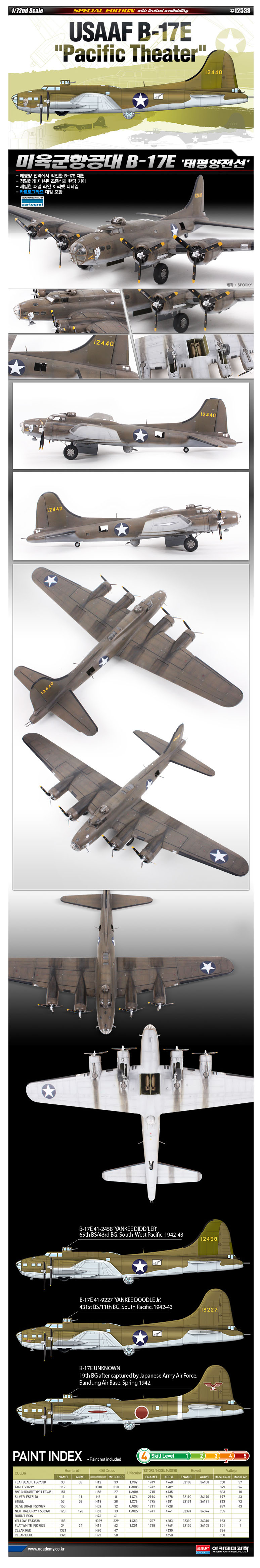 Academy 1/72 B-17E USAAF Pacific Theatre # 12533