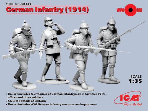 ICM 1/35 German Infantry 1914 (4 x Figures) # 35679 - Model Figures ICM 1/35 German Infantry 1914 (4 x Figures) # 35679 - Model Figures
