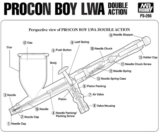 Mr Hobby Mr Procon Boy LWA Double Action 0.5mm # PS-266 Mr Hobby Mr Procon Boy LWA Double Action 0.5mm # PS-266