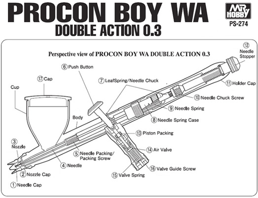 Mr Hobby Mr Procon Boy WA Double Action 0.3mm # PS-274 Mr Hobby Mr Procon Boy WA Double Action 0.3mm # PS-274