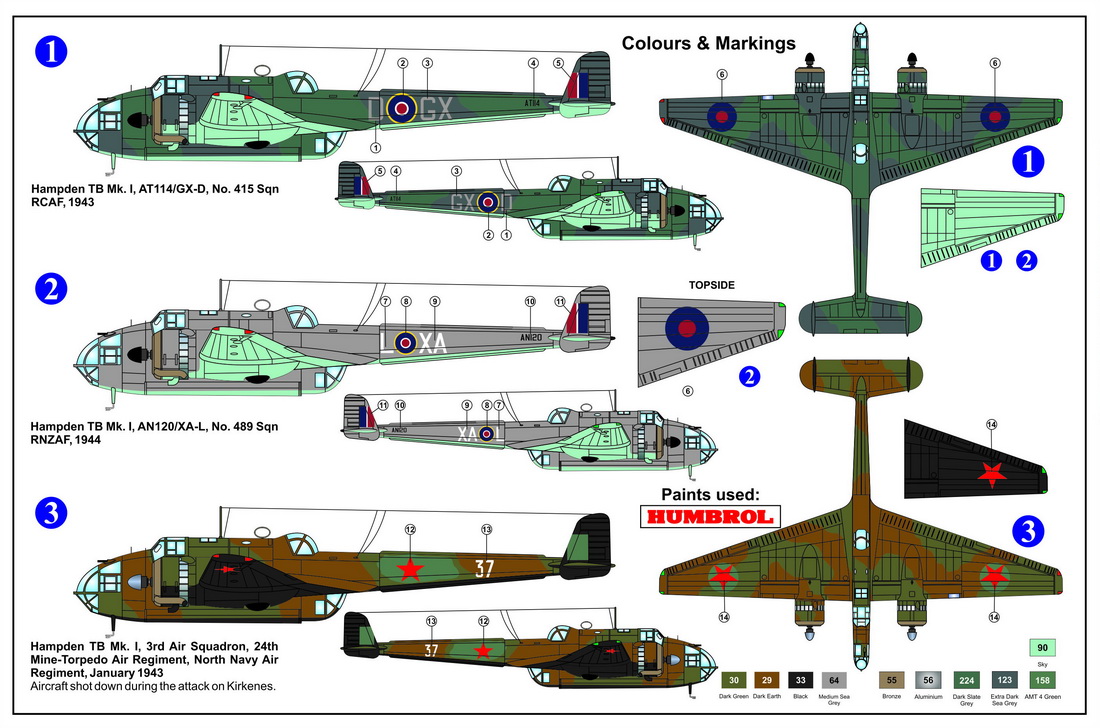 AZ Model 1/72 Handley-Page Hampden TB Mk.I # 7555