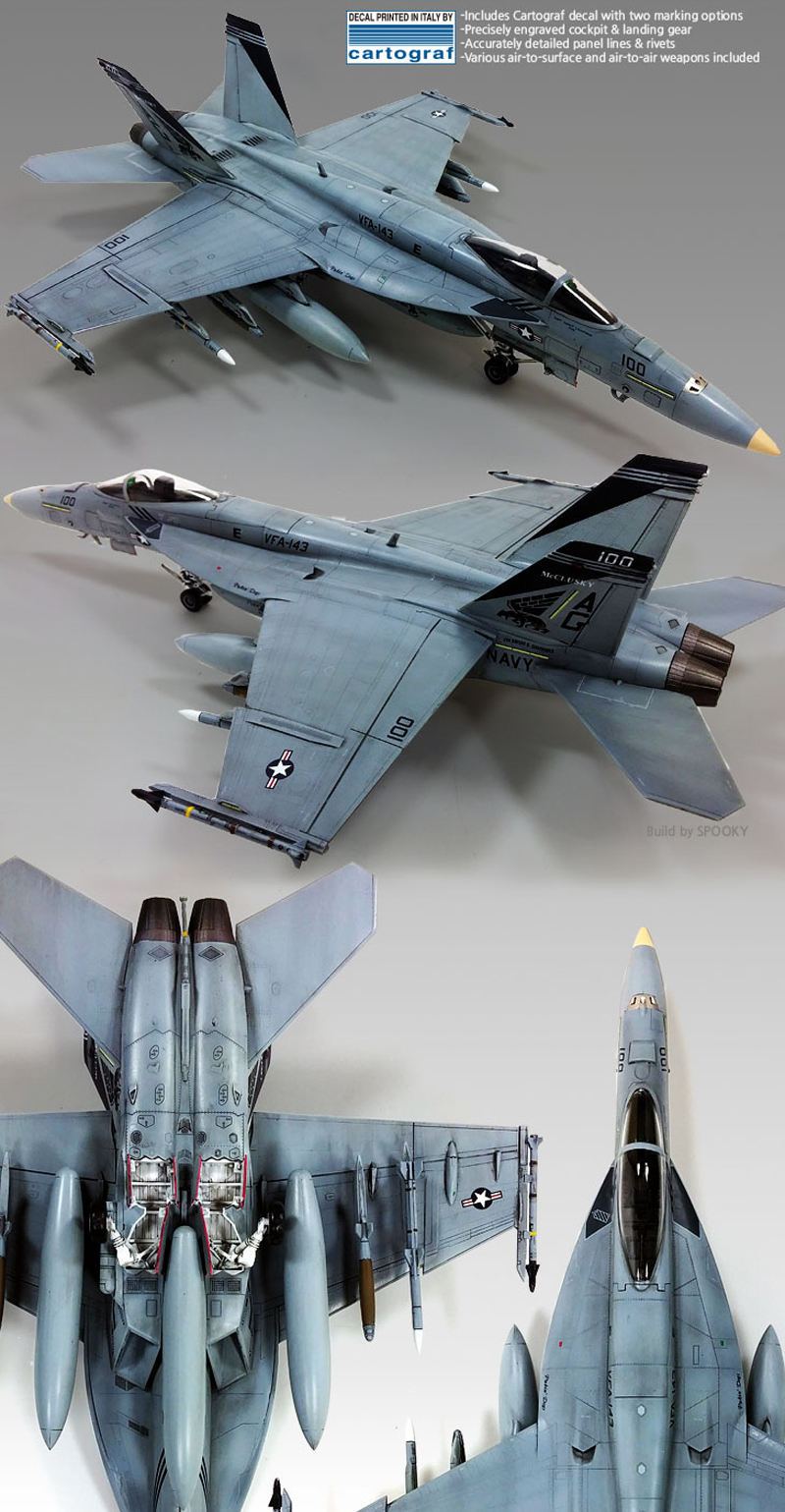 Academy 1/72 F/A-18 USN VF-143 Pukin Dogs # 12547