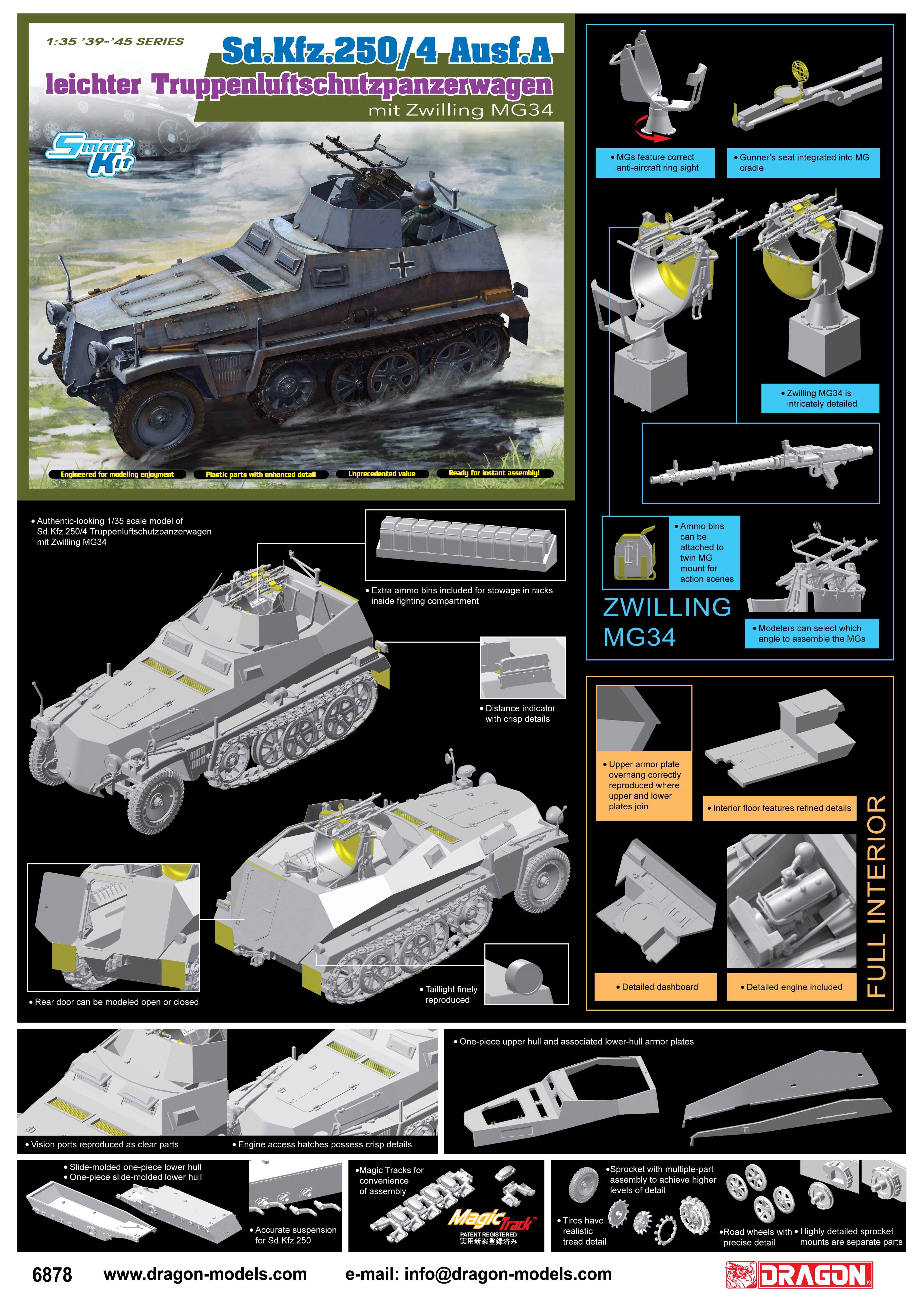 Dragon 1/35 Sd.Kfz.250/4 Ausf A leichter Truppenluftsch"tzpanzerwagen # 6878