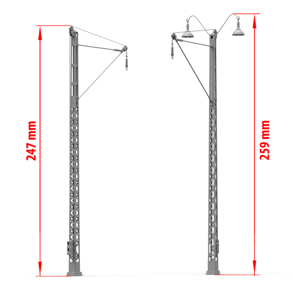 Miniart 1/35 Railroad Power Poles & Lamps # 35570