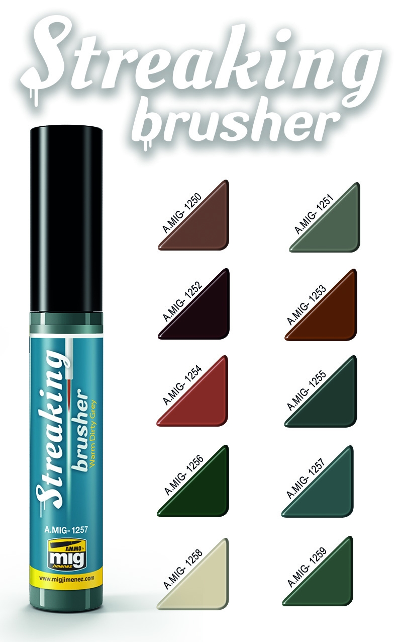 Ammo Mig Jimenez Medium Brown Streakingbrusher # 1250
