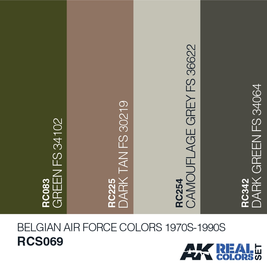 AK Interactive Belgian Air Force Colours 1970s-1990s # RCS069