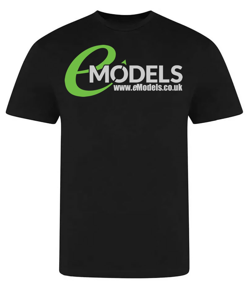 eModels Scale Model Enthusiast T-Shirt (Black) - Choice of Size (S M L XL XXL)